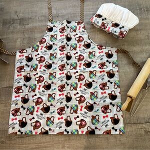 Kids Apron and Chef Hat Set - Colorful design